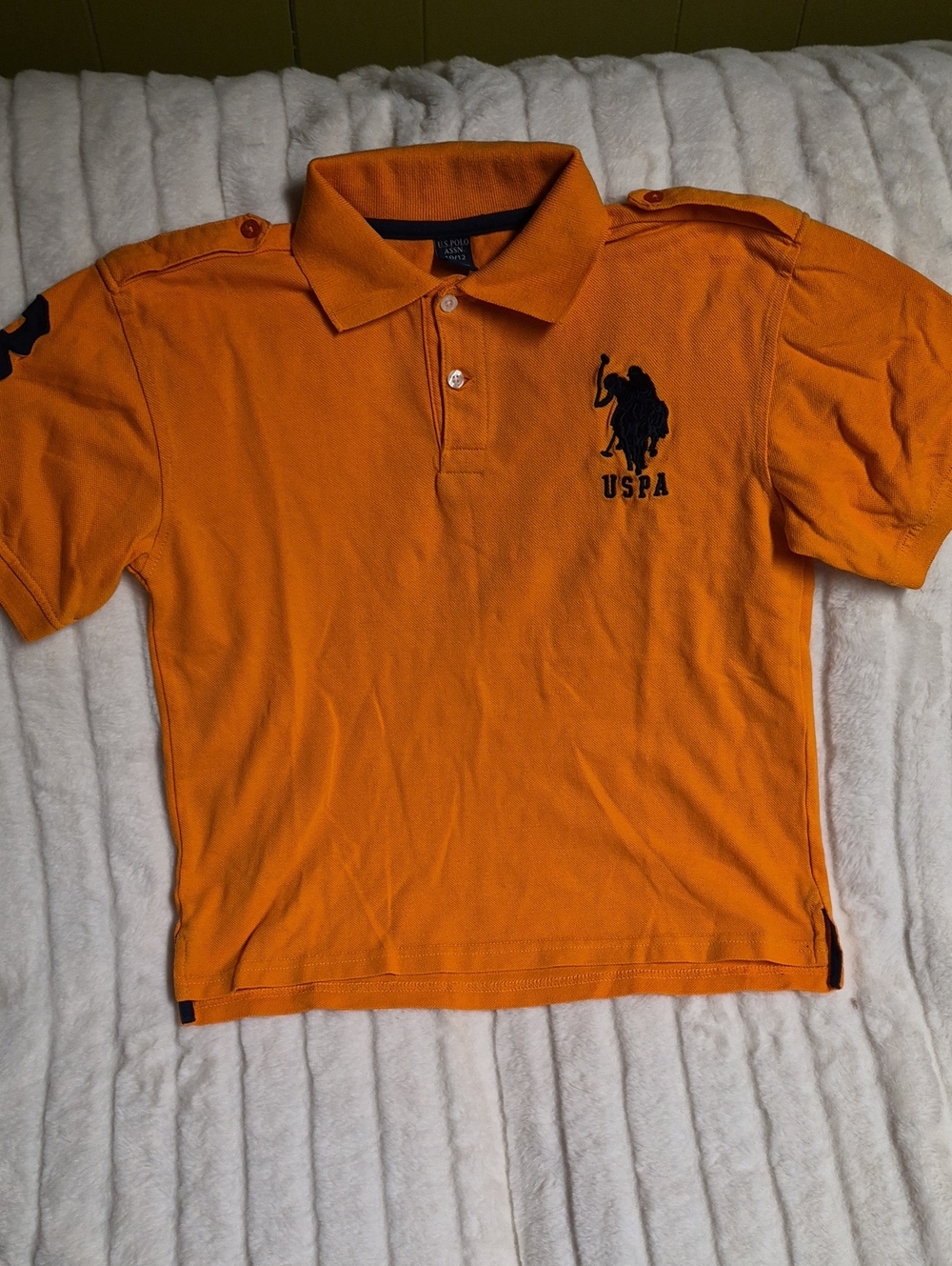 U.S. Polo Assn. Orange Short-Sleeve Polo with Navy Logo